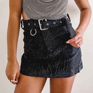 Black rhinestone skirt
